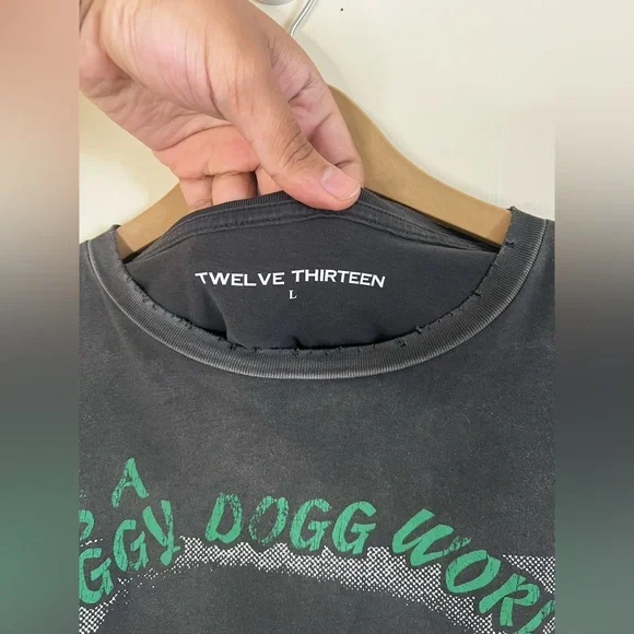 Twelve Thirteen 12:13 Snoop Doggy Dogg Distressed Rap Tee L Oversized SOLD OUT - Picture 2 of 4